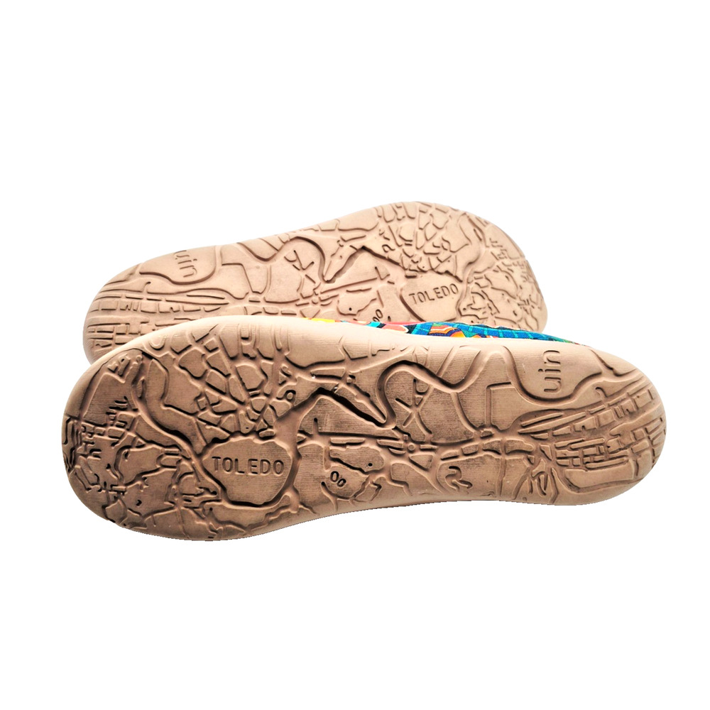 UIN Blossom Malaga Clogs Mules Women's 10 Boho Slip on Boho Art Canvas Shoes - Picture 11 of 13